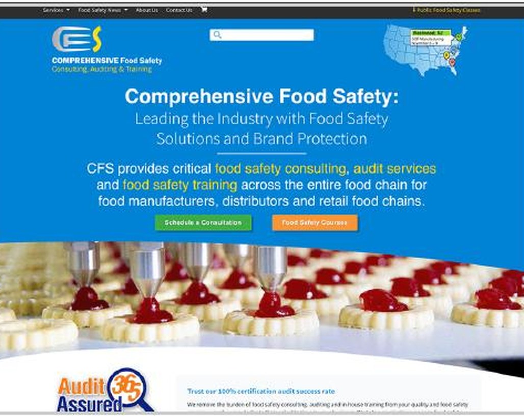 Comprehensive Food Safety e-learning website built by Etched Creative